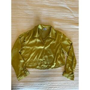 Jon & Anna M Satin Crop Button Down